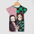 thumbnail image 3 of Kamado Nezuko Baby Romper Short Sleeve Bodysuits Soft Rompers Summer Clothes One-Piece Jumpsuits Outfits 0-3M, 3 of 7