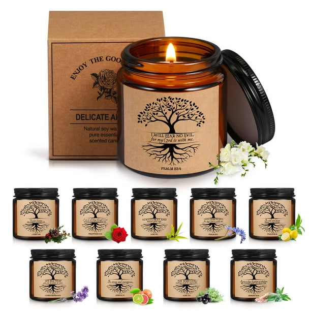 Candle Lewtemi, 10 tarros con aroma cristiano, 99 ml cada uno