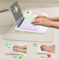 thumbnail image 2 of Wireless Keyboard Rechargeable Ergonomic with 9 Effects Backlits, Wrist Rest, Phone Holder, Silent Keys for PC, Laptop, Windows, Mac, 2 of 7