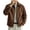 Brown, variant on Men's Relaxed Fit Zip Up Jacket Lapel Collar Smooth Textured Coat with Pockets Fully Lined Casual Spring Fall Outfits Outerwear