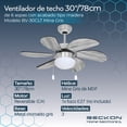 thumbnail image 2 of Ventilador de techo moderno de 30 pulgadas 78cm 6 aspas acabado tipo madera Mina gris Beckon, 2 of 7
