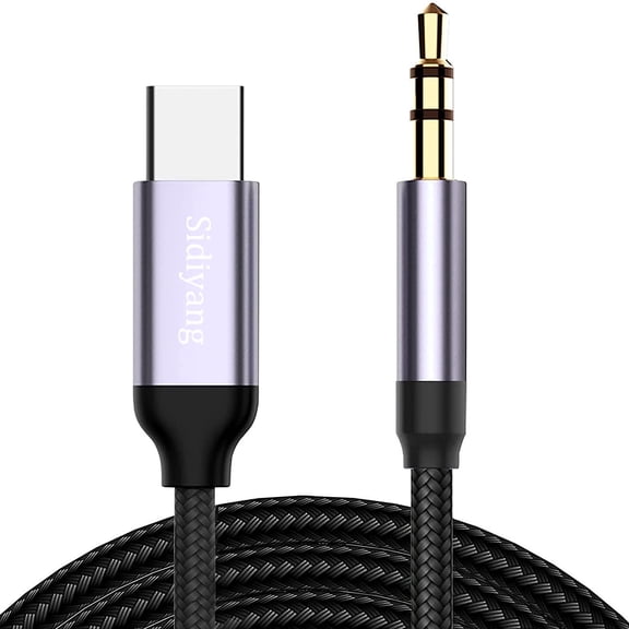 Sidiyang Braided 328" Male USB C to Male 35mm Audio Cable