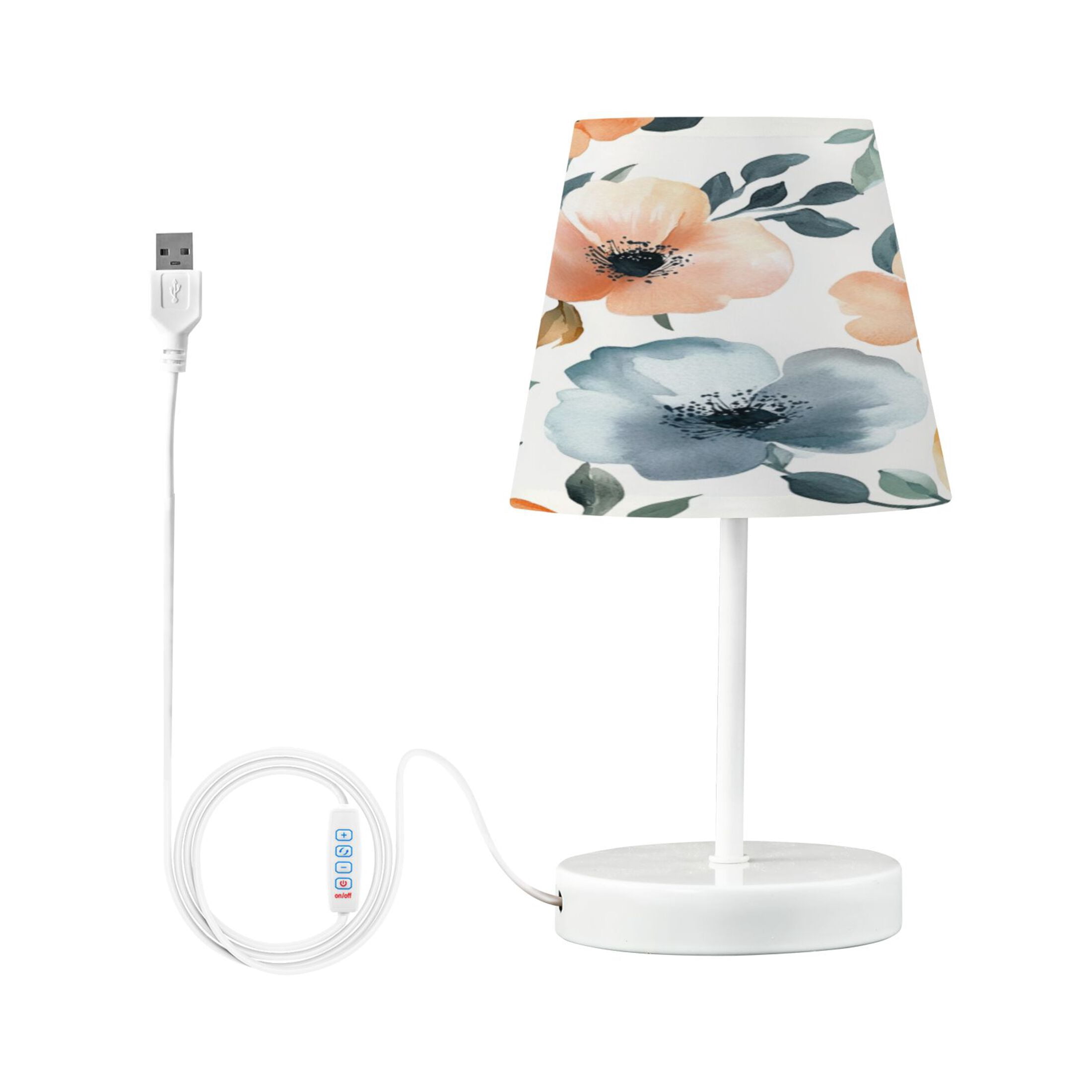 Table Lamp Small 5.9x10.8 Inches Table Lamps Night Light Tools & Home Improvement Bedroom Lamp Guest Room Lamp Study Lamp Office Lamp Orange Flower Oil Painting