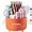 Orange, variant on 360 Degree Rotation Pen Holder, 5 Slots Office Desk Pen Organizer Multi-Functional Pencil Cup Makeup Brush Holder Office Business Card Pen Pencil Stationery Holder Storage Box Blue