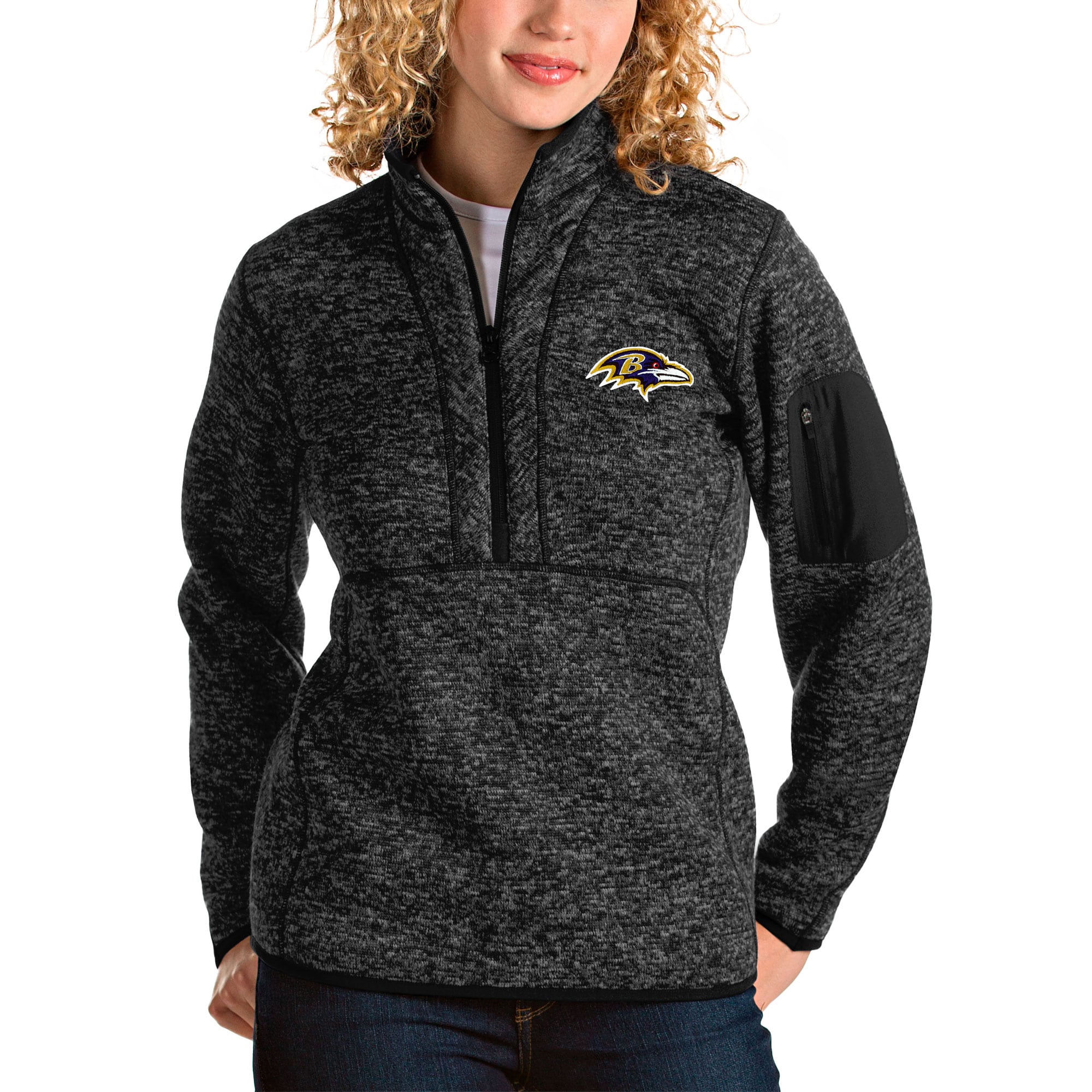 black half zip pullover women's