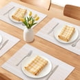 thumbnail image 2 of REGALWOVEN Rectangle Placemats Set of 6 Plastic Placemats for Kitchen Dining Washable Heat Resistant Table Placemats Wipeable Table Mat Yellow 17.7x11.8inch, 2 of 6