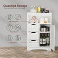 thumbnail image 6 of HomGarden Bathroom Floor Storage Cabinet Modern White Wooden Kitchen Cupboard W/Adjustable Shelf & 3 Drawers, 6 of 10