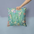 thumbnail image 2 of Carolines Treasures CJ2015-WPW1414 Letter W Circle Circle Teal Initial Alphabet Canvas Fabric Decorative Pillow  14Hx14W, 2 of 4