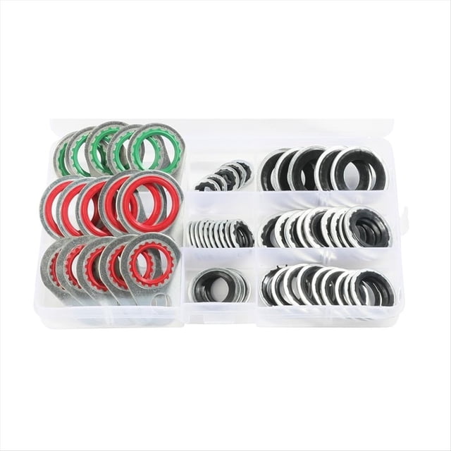 Kit de Anillos A/CO, Junta de Accesorios para Automóviles, Kit Surtido de Anillos Tóricos, Kit de Anillos Tóricos CA, Kit de Sellos CA 60 Piezas, Kit de Sellos de Compresor de A/C