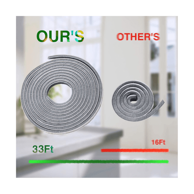 2X 33Ft/10M Self Adhesive Seal Strip Weatherstrip for Windows Doors Soundproofing,Windproof,Dustproof, 0.35 x 0.2 Inch