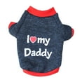 thumbnail image 2 of ZDWQFA Dog Sweater Clothes, I love my daddy/mommy Printed Fleece Pullover Shirt, Autumn Winter Warm Costume for Pet Dog Puppy, 2 of 7