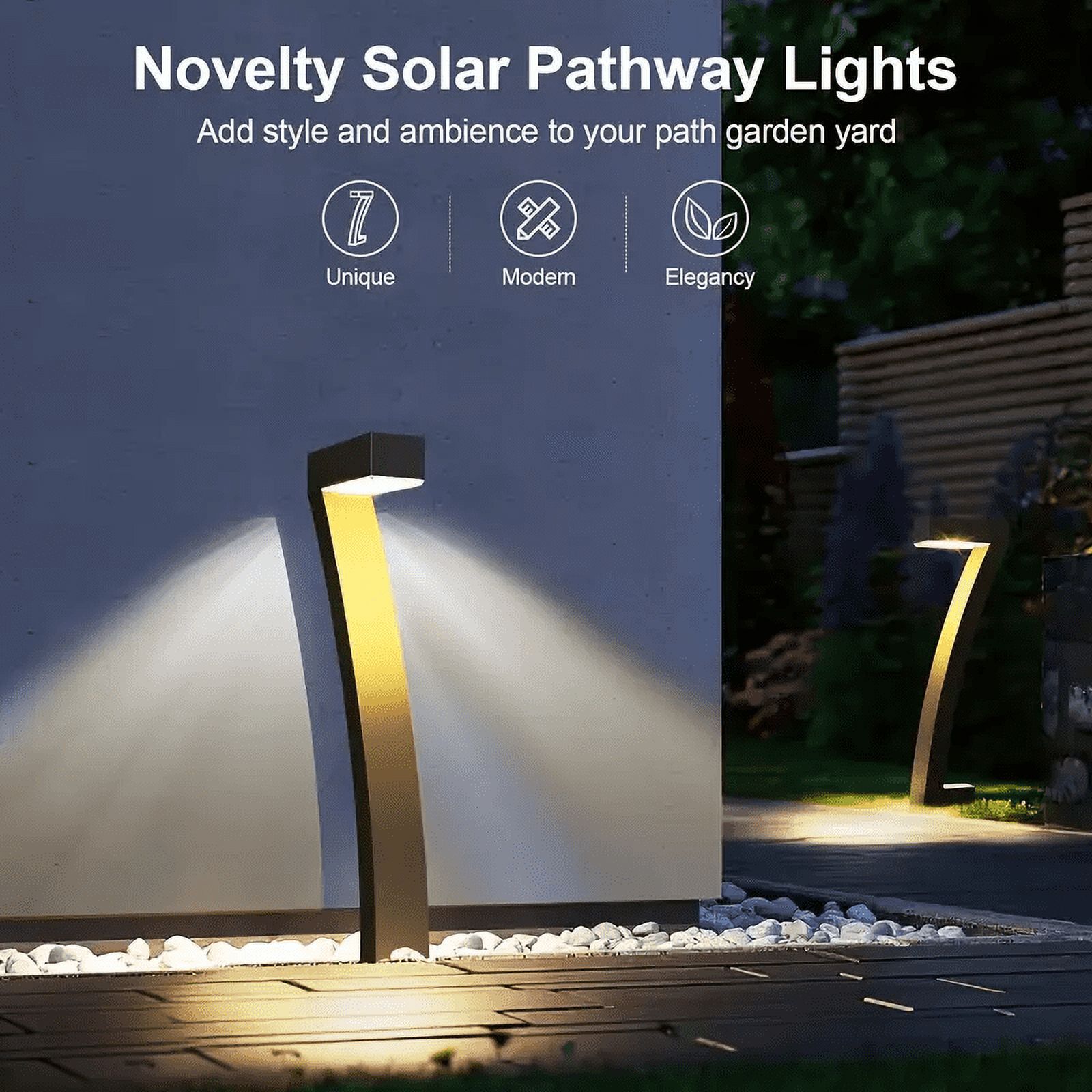 Solar Outdoor Pathway Lights, 6 Pack Bright Outdoor Solar Lights, 12 Hrs Solar Garden Lights Decorative, Auto On/Off Solar Lights for Outside Landscape Path Yard Walkway Driveway