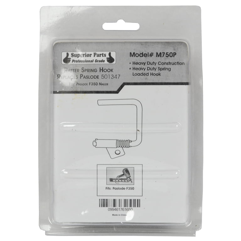 Superior Parts M750P Spring-Loaded Rafter Hook - Fits Paslode F350S Coil Nailer, Heavy-Duty Steel Hanger