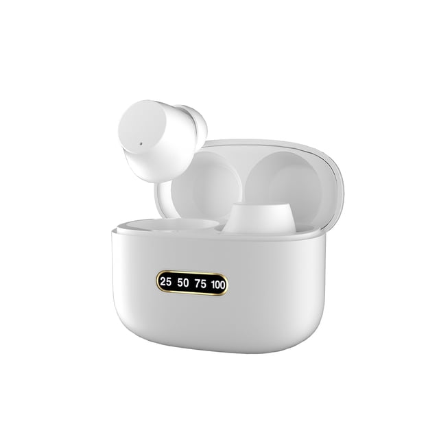 Matsuzay Auriculares para juegos 5.0 compatibles con Bluetooth con caja de carga Senderismo Camping Ejercicio Fitness Auriculares inalámbricos Pantalla Cables de audio/vídeo Blanco