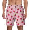 thumbnail image 3 of Uemuo Strawberries Pattern Mens Swim Trunks Quick Dry Board Shorts with Mesh Lining, Stretch Beach Shorts Quick Dry No-Chafing Board Shorts-3X-Large, 3 of 9