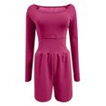 thumbnail image 5 of REALiKUN Womens Athletic Rompers Sexy Expose Navel and Back Running Long Sleeve Workout Romper Exercise Gym Yoga Jumpsuits, 5 of 6