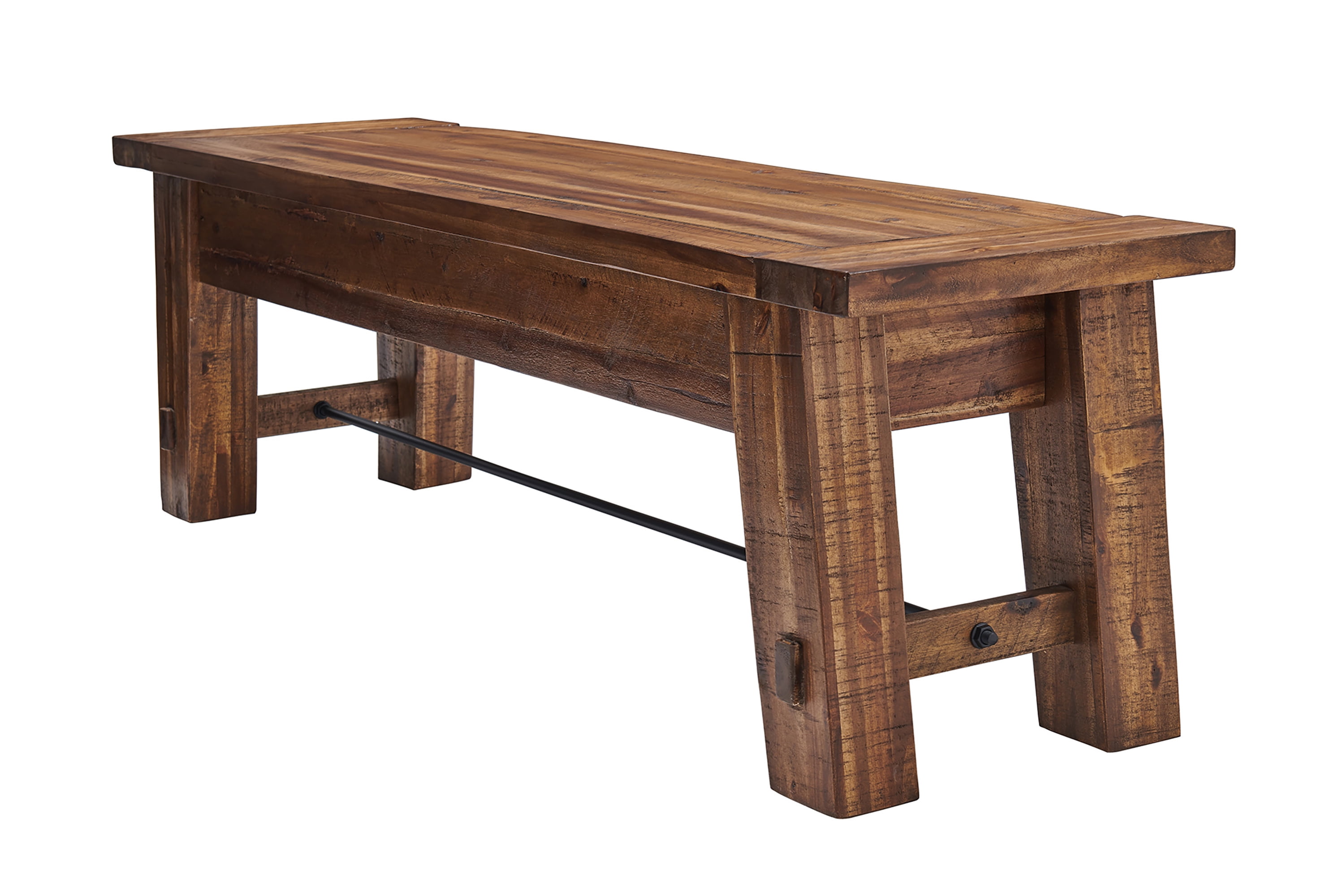 Alaterre Furniture Durango 60" Industrial Acacia Wood Coat Hook Shelf and Bench Set
