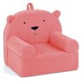 thumbnail image 1 of Costway Kids Bear Sofa Toddler Foam Couch with Soft Fleece Fabric Cover Pink, 1 of 10