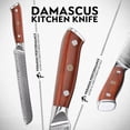 thumbnail image 4 of Purple Dragon Damascus Bread Knife 8 Inch, VG10 Steel Serrated Knife for Homemade Sourdough Bread, Cake and Fruit, Razor-Sharp Chef's Knife with Gift Box, 4 of 8