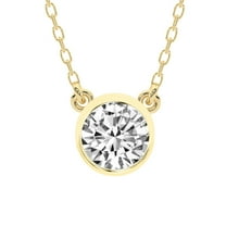 Diamond Pendant Necklace For Women | 0.75 Carat IGI Certified Round Shape | Classic Bezel Solitaire Lab Diamond Pendant Necklace 18K Yellow Gold | FG-VS1-VS2 Quality Friendly Diamonds