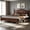 White, variant on AUU King Size Platform Bed with Retro Wave Headboard, Wooden Slat Support, No Box Spring Needed, Easy Assembly, Classic Vintage Design for Bedroom