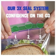 Ziploc® Brand XL Sandwich Bags with EasyGuide™ Texture, Grip n Seal Technology™, Food Storage, 25 Count