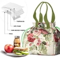 thumbnail image 4 of Pioneer Flower Floral Print Pattern Drawstring Lunch Bag Women - Drawstring Lunch Bag Insulated for Work Office - Stain-Resistant Large Lunchbags for Women with Multi-Pockets, 4 of 6
