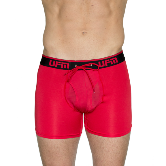 UFM Men’s Polyester Trunk w/Patented Adjustable Support Pouch Underwear for Men Gray 38