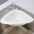 thumbnail image 1 of Colador de fregadero, estante de drenaje para fregadero, filtro triangular para fregadero de cocina, soporte de esponja para baño, estante de cocina, esquina, blanco, talla única, 1 of 5