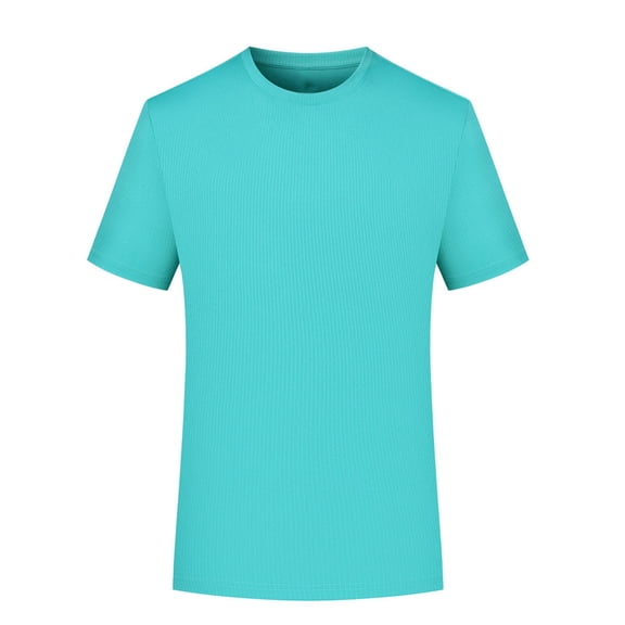 VSSSJ Mens T-Shirts Short Sleeve Lightweight Moisture Wicking Workout Shirt Casual Crew Neck Gym Fitness Athletic Basic Tee Shirts Light Blue S