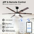 thumbnail image 5 of 60" Industrial Matte Black Large Smart Ceiling Fan with Light and Remote for living Room and Bedroom, 5 of 13