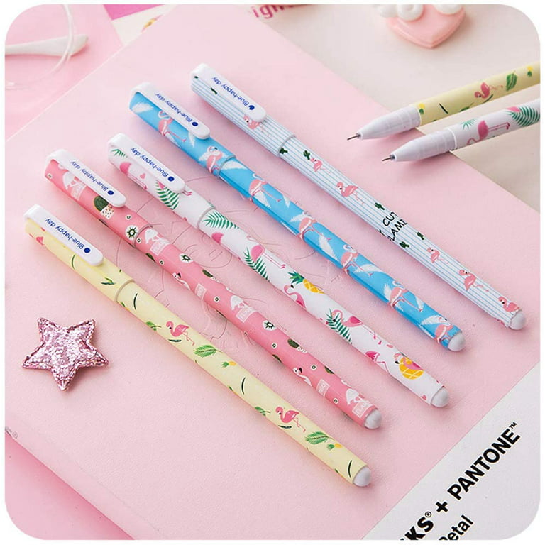 Toshine Cute Color Pens for Women Colorful Gel Ink Pen Set Unicorn Flamingo  Pens Multicolor Gel Ink Roller Ball Pens for Kids Girls Children Students