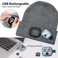 thumbnail image 6 of HOMEYA Unisex Beanie Hat with LED Light, Rechargeable Headlamp Knitted Cap, Men Women Winter Gift, Christmas Stocking Stuffers, 6 of 11