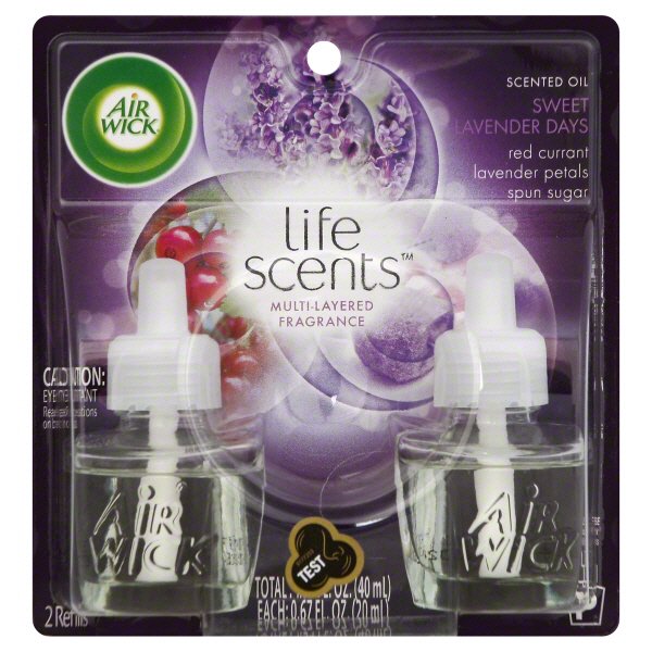 Air Wick Scented Oil 2 Refills, Sweet Lavender Days, (2X0.67oz), Air