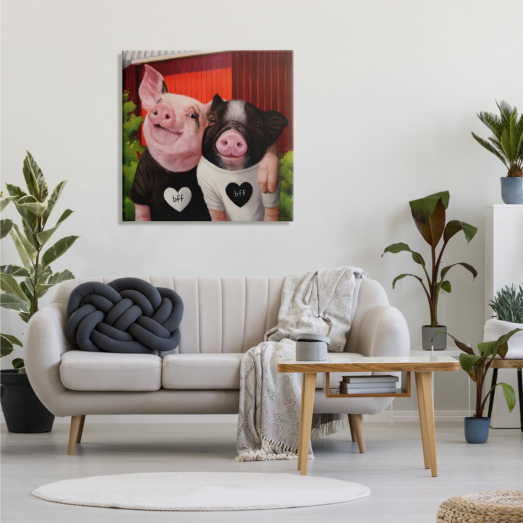 Stupell Industries Best Friends Forever Farm Pigs Happy Fun Animals, 30 x 30, Design by Lucia Heffernan
