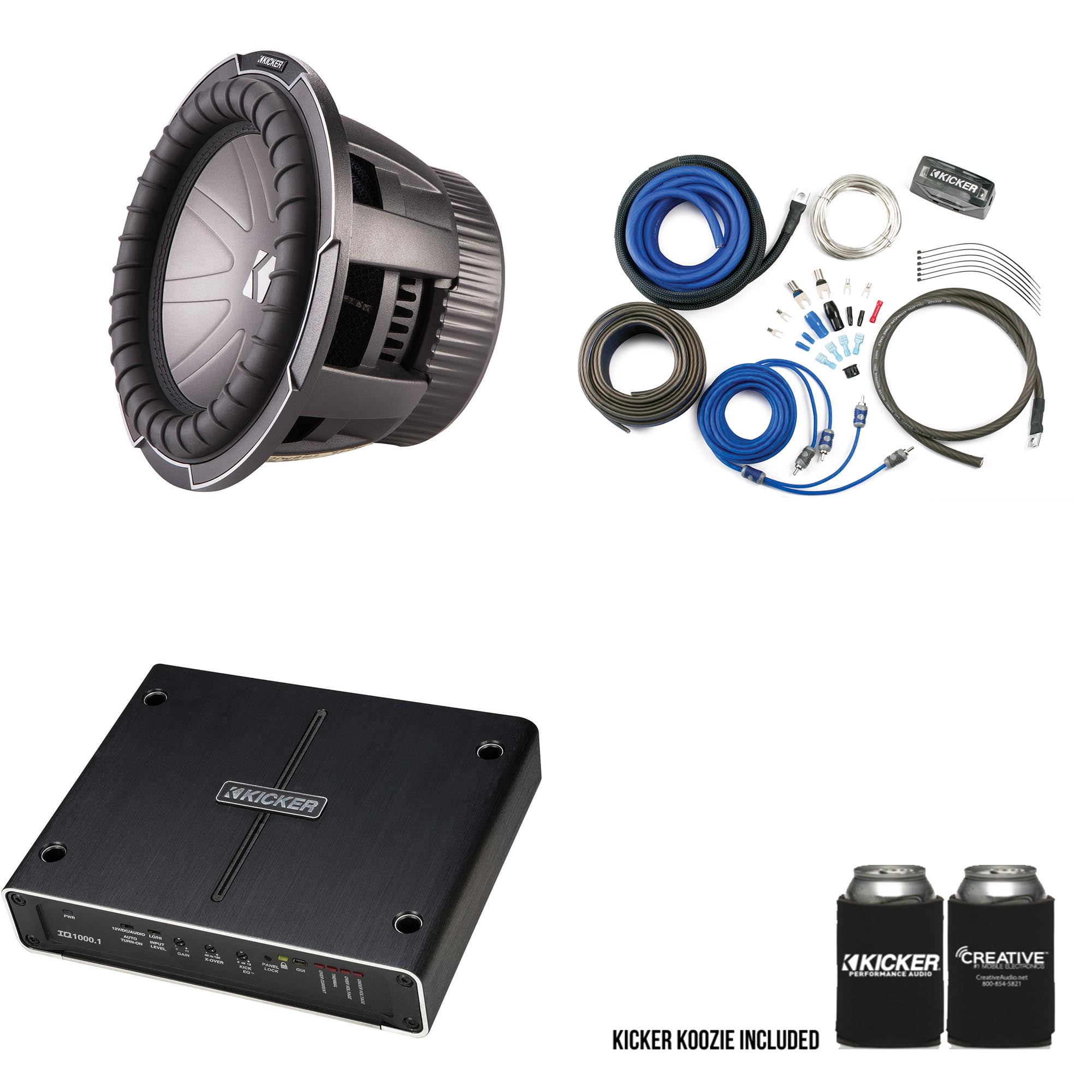 Kicker QClass Bundle A 42CWQ104 10" CompQ Subwoofer With 42IQ5001