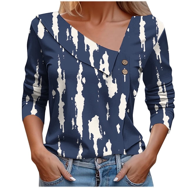Blusas de Manga Corta para las Mujeres Casual Color Sólido Botón-Arriba Camiseta, Top de Moda para el Hogar Y el Uso Diario