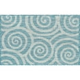 thumbnail image 3 of Veranda Transitional 2' x 3' Aqua and Light Gray Polypropylene Outdoor Area Rug, 3 of 7