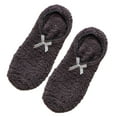 thumbnail image 6 of GENEMA Women Winter Fuzzy Velvet Slipper Boat Socks Striped Print Sweet Bow Non Skid Warm Fleece Fluffy Plush Low Cut Home Hosiery with Grippers, 6 of 15
