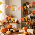 thumbnail image 2 of Triangle Flag Banner, Pennant Garland Cloth Bunting for Autumn Birthday Party Thanksgiving Day Home Garden Hanging Decoration Pink, 2 of 6