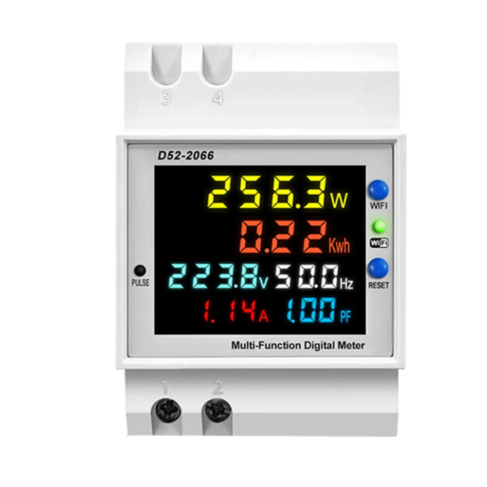 1pc For Tuya Smart WiFi Digital Display Electricity Meter Multiple Function DIN Rail Electrical Equipment