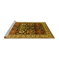thumbnail image 2 of Ahgly Company Machine Washable Indoor Square Oriental Yellow Industrial Area Rugs, 5' Square, 2 of 4