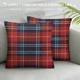 thumbnail image 3 of Creowell Navy Blue Red Christmas Plaid Throw Pillow Covers Scottish Tartan Plaid Decorative Pillow Cases, Rustic Farmhouse Square Soft Cushion Covers for Holiday Couch Sofa Bed Decor,Multi-Size White, 3 of 5