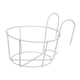 thumbnail image 5 of Cesta para macetas de metal multiusos, redonda, de hierro, para colgar arte, con barandilla Blanco 20cm, 5 of 8