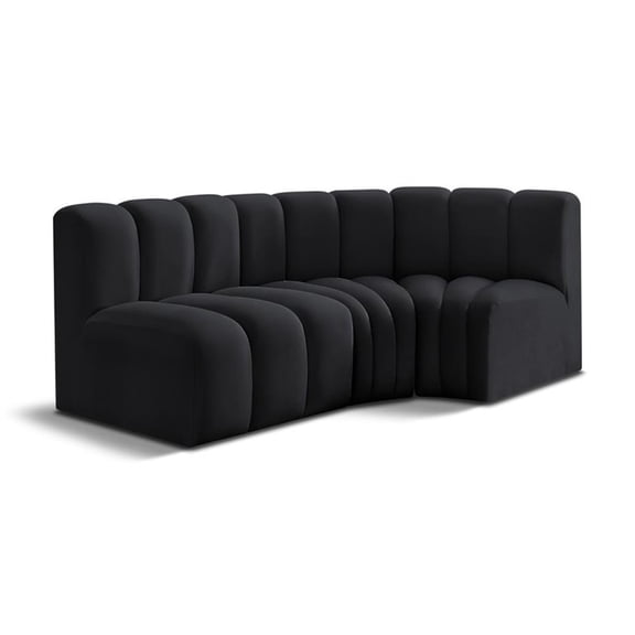 Meridian Furniture Arc Black Velvet Modular Sectional