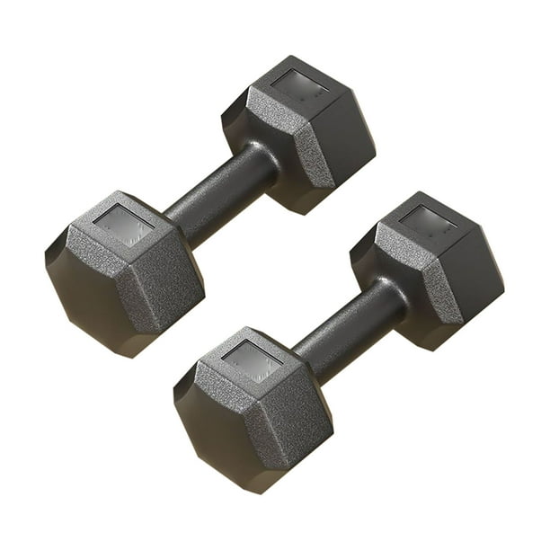 Juego de mancuernas hexagonales de 22 lb de hierro fundido y PVC