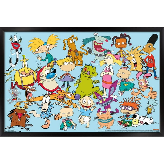 Nickelodeon Characters Wall Poster, 14.725" x 22.375" Framed