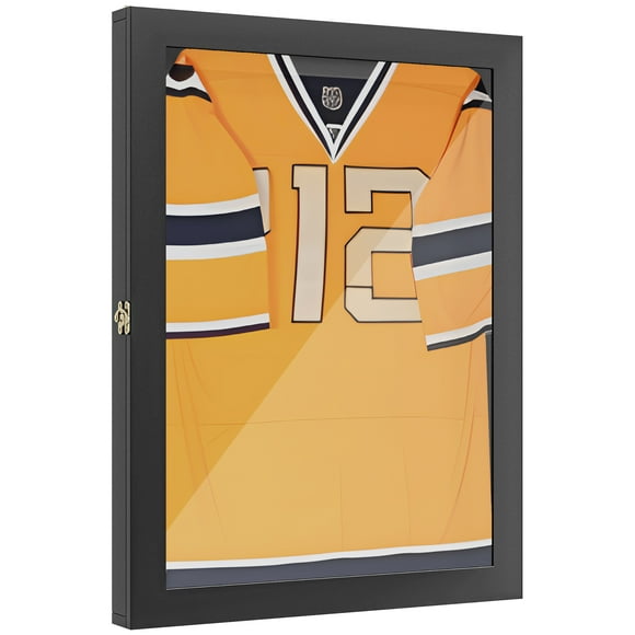 HOMCOM Jersey Display Frame Case, Acrylic Sports Shirt Shadow Box for Basketball Football Baseball, 28" x 35", Black