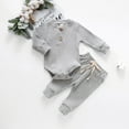 thumbnail image 2 of asdoklhq Maternity Clothes for Women,Infant Newborn Baby Girls Boys Ribbed Solid Bodysuits+Elastic Pants Outfits Set, 2 of 9