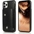thumbnail image 2 of for iPhone 11 Pro Card Holder Case with Neck Strap Crossbody Chain Handbag Wrist Strap Protective Cover with Credit Card Holder Slot PU Leather Wallet Case for iPhone 11 Pro Black, 2 of 9